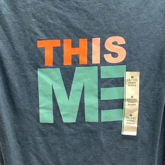 Cat & Jack Teal “Thisme” Graphic Tee Kids Size 8/10 New With Tags - Picture 2 of 5